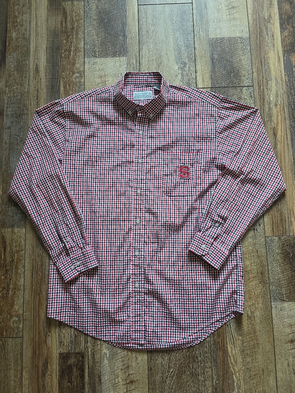 Campus Specialties - NC State Wolfpack Gingham Button-Down Shirt - Large - Red